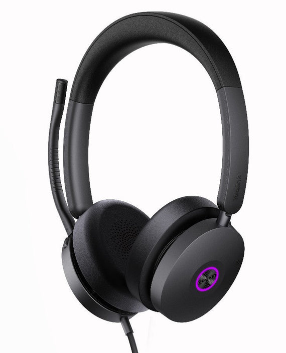Yealink UH48 UC USB Wired Headset Hybrid Active Noise Cancellation, Four-Microphone Noise-canceling Technology, Swift Plug & Play All-Day Comfort - Leader Electronics