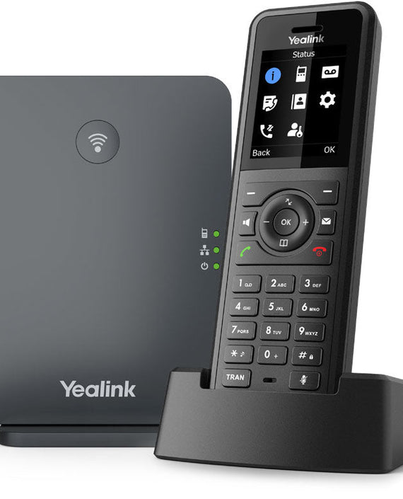 Yealink W77P High-Performance IP DECT Solution including W57R Rugged Handset And W70B Base Station, Up To 20 Simultaneous Calls, Noise Cancellation - Leader Electronics