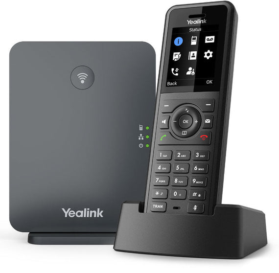 Yealink W77P High-Performance IP DECT Solution including W57R Rugged Handset And W70B Base Station, Up To 20 Simultaneous Calls, Noise Cancellation - Leader Electronics