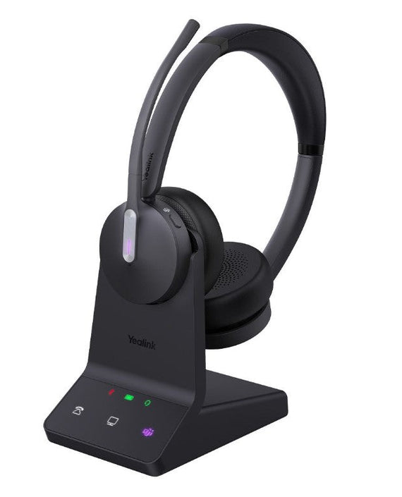 Yealink WH64 Dual Teams DECT Wireless Headset, DECT & Bluetooth Wireless, Busylight, 3-Mic Noise Cancellation, Charging Stands, Carrying Bag - Leader Electronics