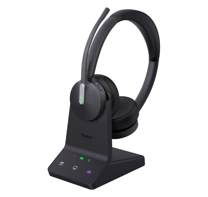 Yealink WH64 Dual UC DECT Wireless Headset, DECT & Bluetooth Wireless Technology,3-Mic Noise Cancellation,UC Certified, Charging Stands, Carrying Bag - Leader Electronics