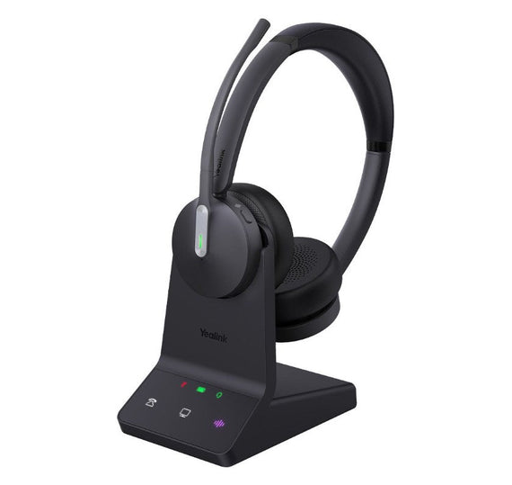 Yealink WH64 Dual UC DECT Wireless Headset, DECT & Bluetooth Wireless Technology,3-Mic Noise Cancellation,UC Certified, Charging Stands, Carrying Bag - Leader Electronics