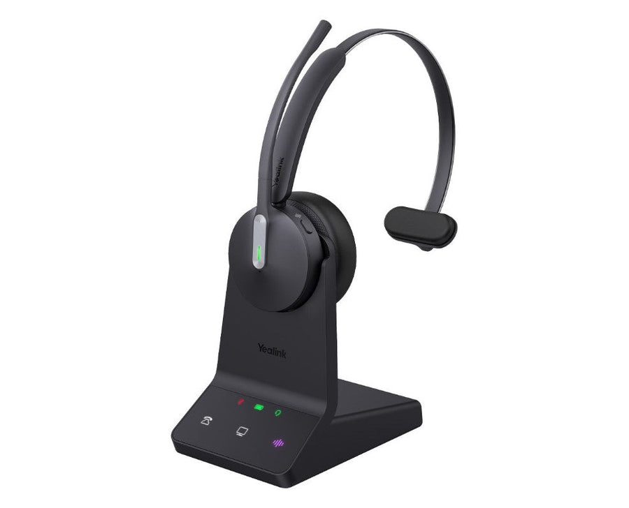 Yealink WH64 Mono Teams DECT Wireless Headset, DECT & Bluetooth Wireless Technology, 3-Mic Noise Cancellation, Charging Stands, Carrying Bag - Leader Electronics