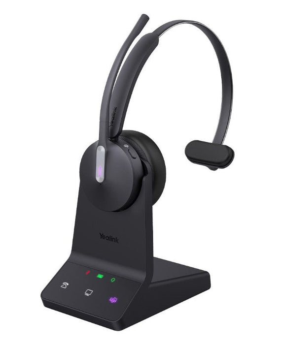 Yealink WH64 Mono UC DECT Wireless Headset, DECT & Bluetooth Wireless Technology, 3-Mic Noise Cancellation, UC Certified, Charging Stands - Leader Electronics