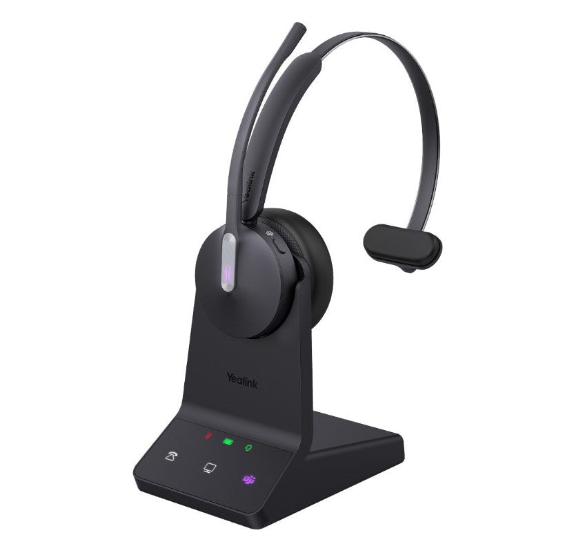 Yealink WH64 Mono UC DECT Wireless Headset, DECT & Bluetooth Wireless Technology, 3-Mic Noise Cancellation, UC Certified, Charging Stands - Leader Electronics