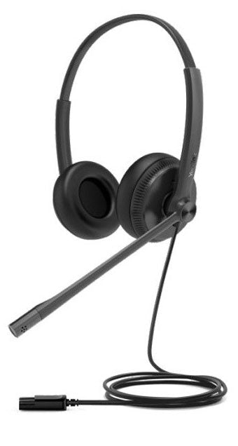 Yealink YHD342 Wideband QD Dual Headset with Soft Leather Ear Cushion, All Day Wearing Comfort, High-Quality Audio - Leader Electronics