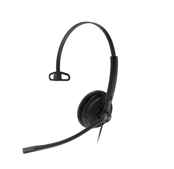 Yealink YHS34 Mono Wired Headset with QD to RJ Port, Wideband Noise-Canceling Headset, Monaural Ear, RJ9, QD Cord, Leather Ear Piece, Hearing Protecti - Leader Electronics