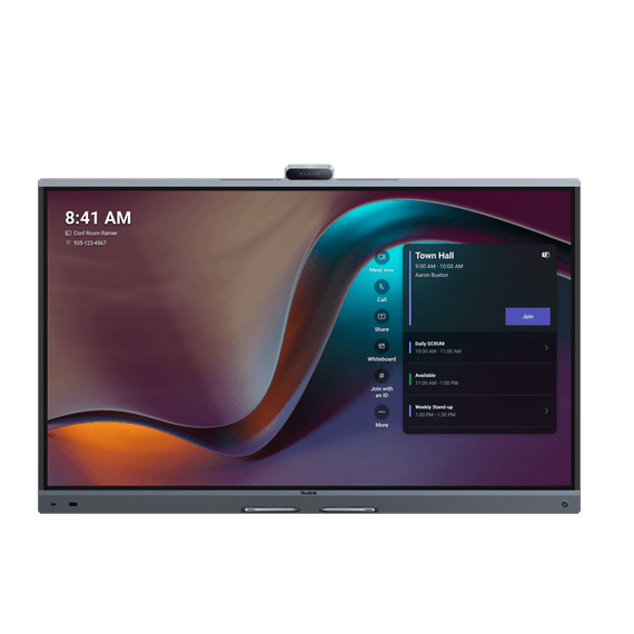 YealinkMB75Pro-A02 75'' MeetingBoard Microsoft Teams on Android, Triple-eye Camera System (3*50MP), Floorstand & Wallmount not included, Android 13. - Leader Electronics
